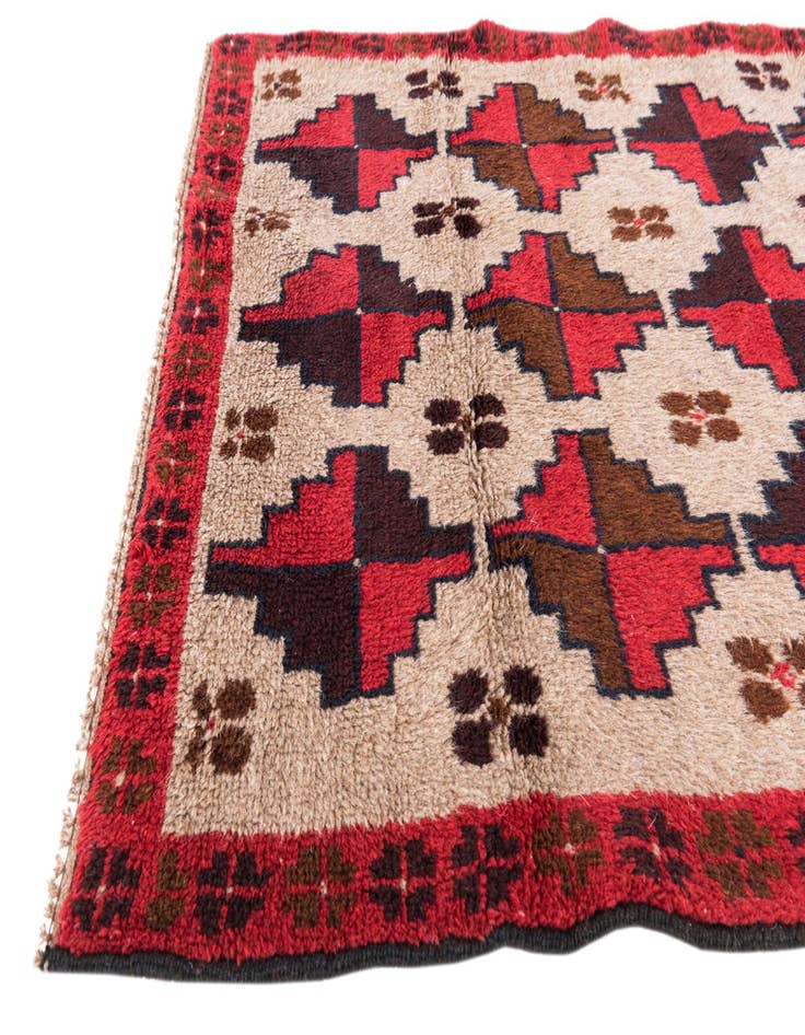 Detail image of  3' 1 x 4' 7  Hand Knotted Balouch Persian Wool Rug