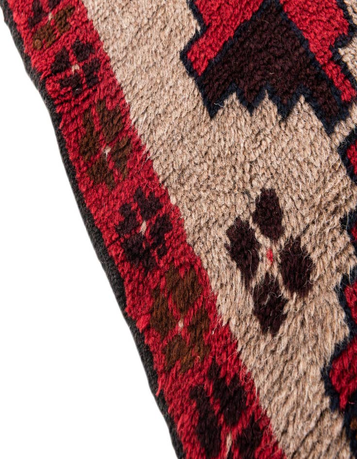 Detail image of  3' 1 x 4' 7  Hand Knotted Balouch Persian Wool Rug