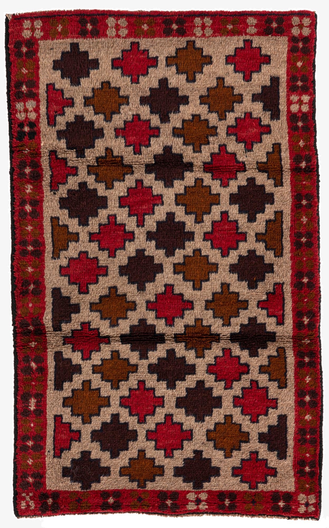  2' 10 x 4' 7  Hand Knotted Balouch Persian Wool Rug