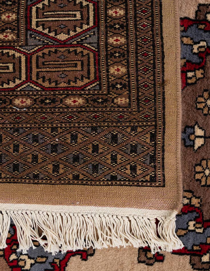 Detail image of  4' 2 x 6' 5  Hand Knotted Bokhara Oriental Wool Rug