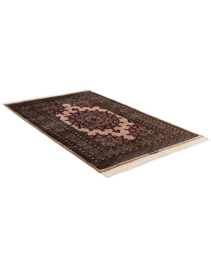 Detail image of  4' 2 x 6' 5  Hand Knotted Bokhara Oriental Wool Rug