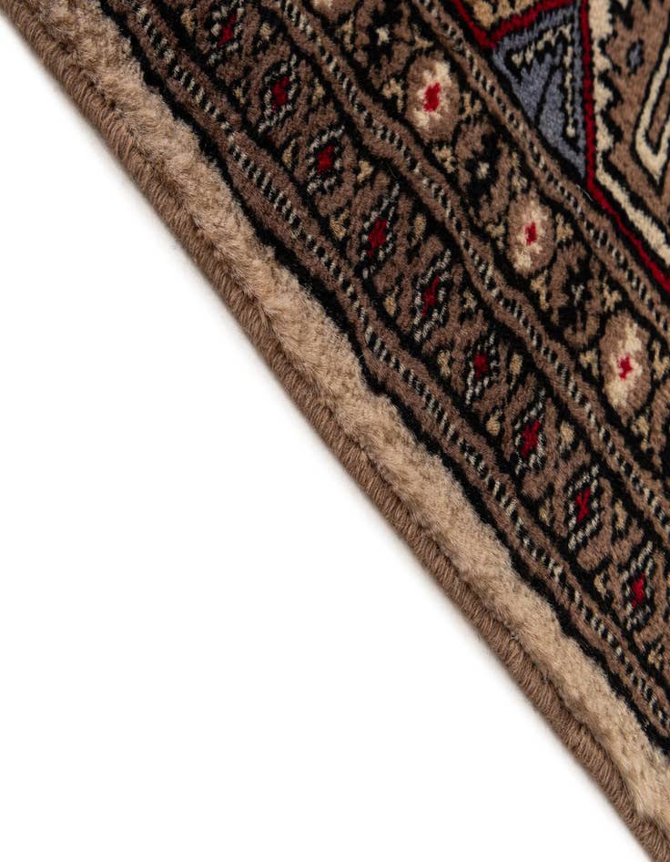 Detail image of  4' 2 x 6' 5  Hand Knotted Bokhara Oriental Wool Rug