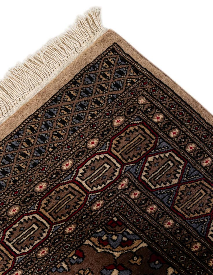 Detail image of  4' 2 x 6' 5  Hand Knotted Bokhara Oriental Wool Rug