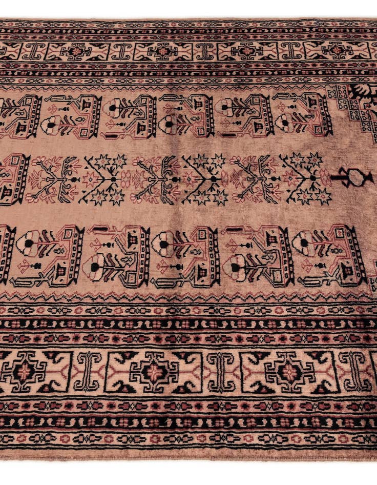 Detail image of  4' 1 x 6'  Hand Knotted Bokhara Oriental Wool Rug