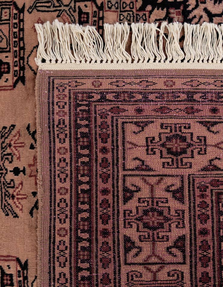 Detail image of  4' 1 x 6'  Hand Knotted Bokhara Oriental Wool Rug