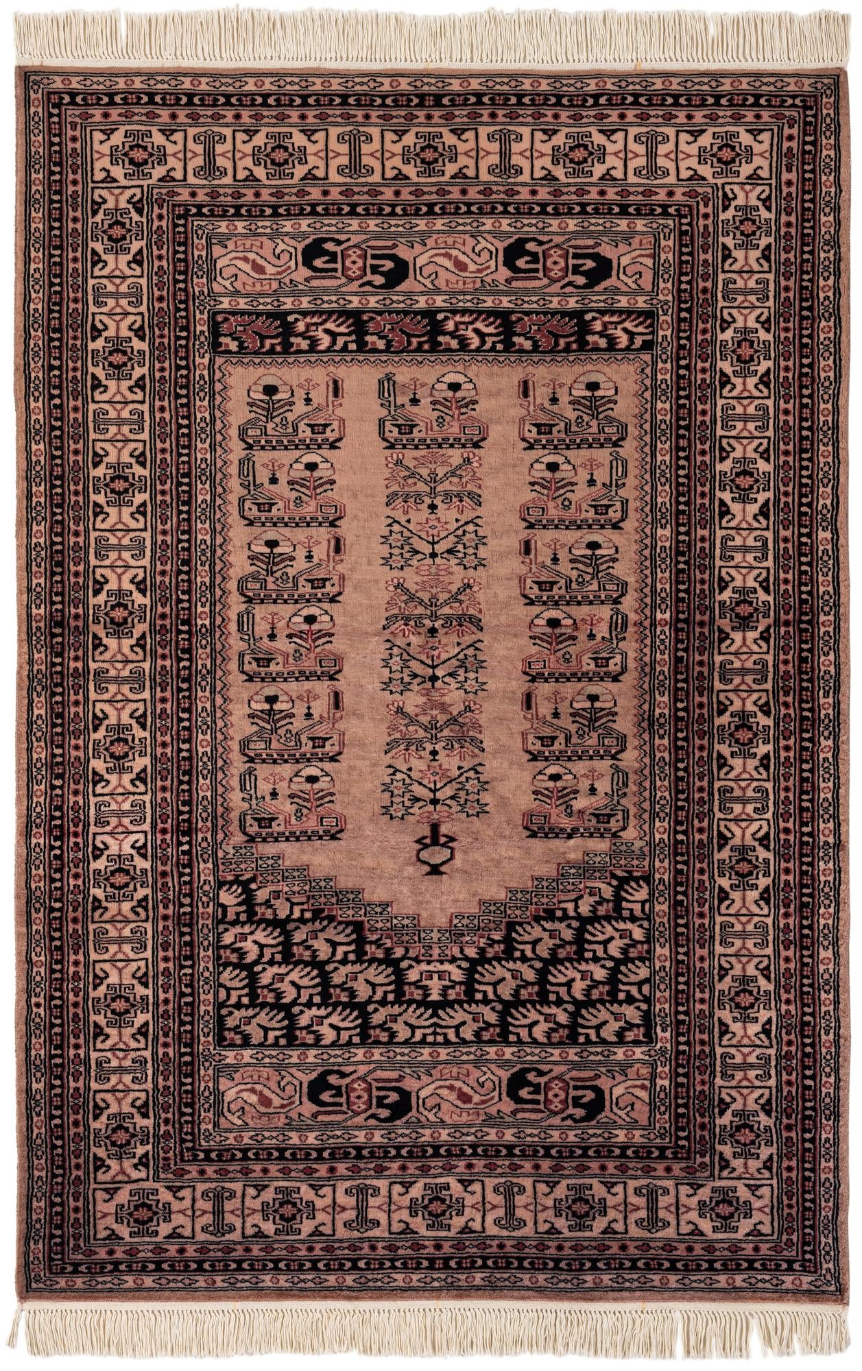  4' 1 x 6'  Hand Knotted Bokhara Oriental Wool Rug