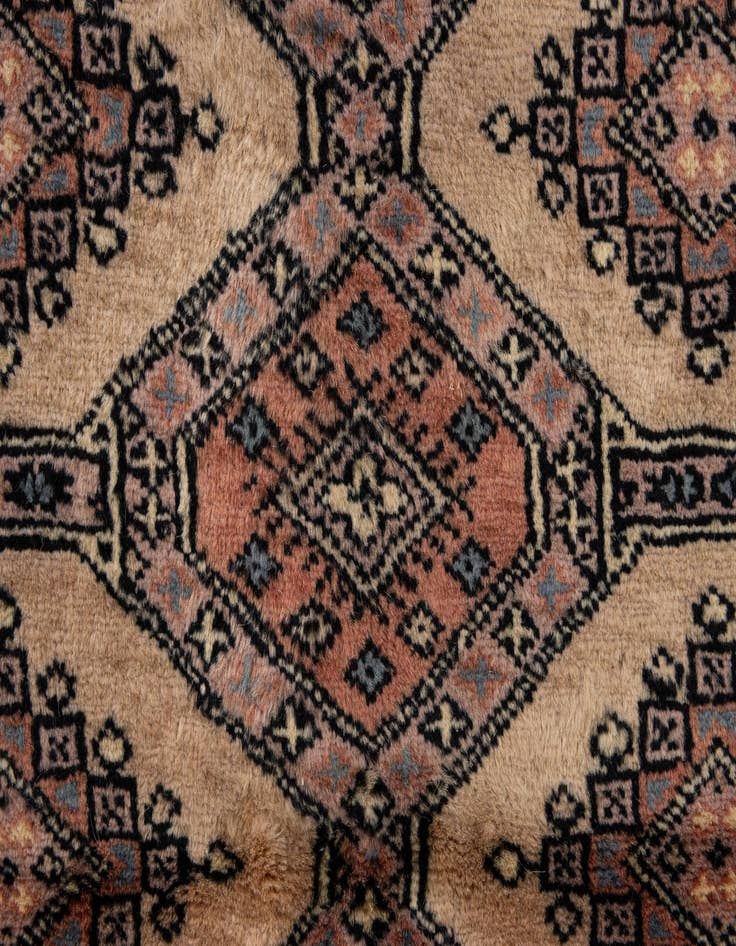 Detail image of  3' 2 x 5' 3  Hand Knotted Bokhara Oriental Wool Rug