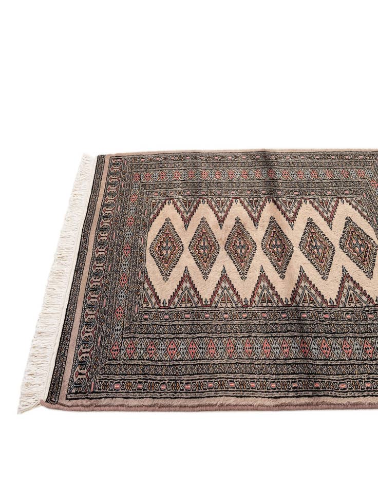 Detail image of  3' 3 x 4' 11  Hand Knotted Bokhara Oriental Wool Rug