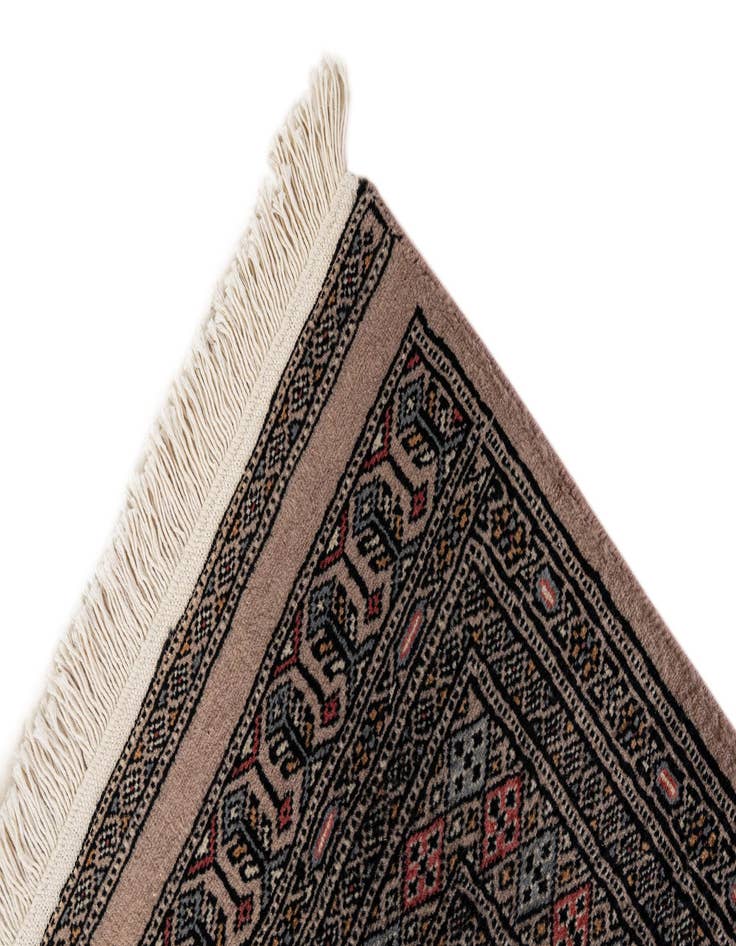 Detail image of  3' 3 x 4' 11  Hand Knotted Bokhara Oriental Wool Rug