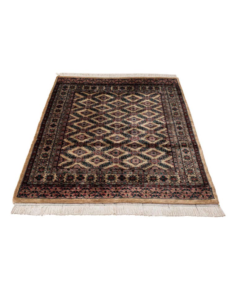 Detail image of  4' 2 x 5' 11  Hand Knotted Bokhara Oriental Wool Rug