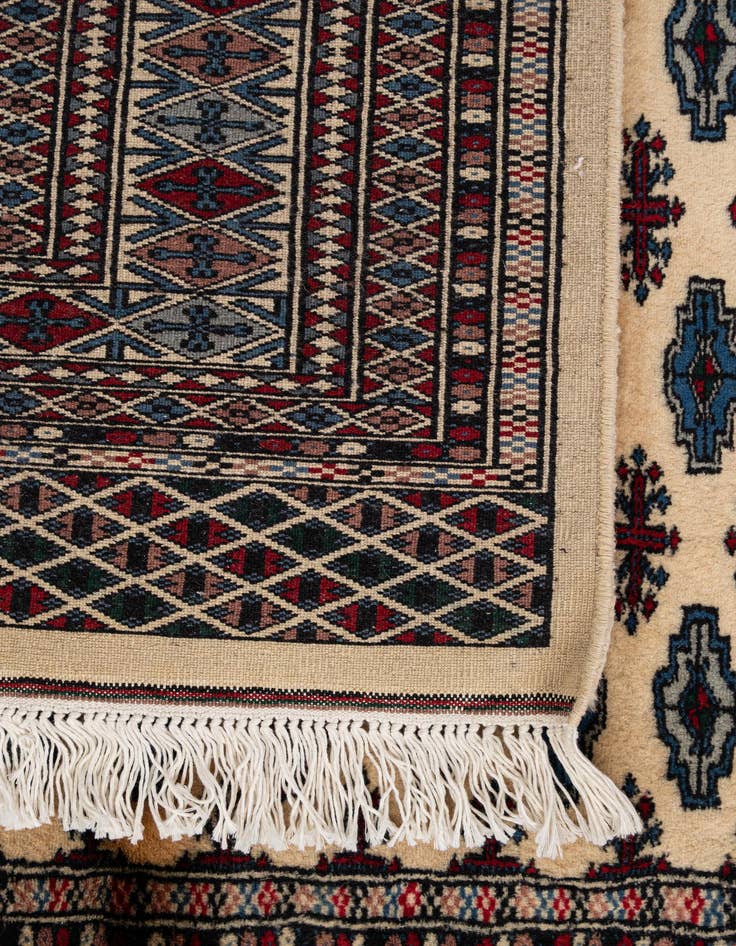 Detail image of  4' 1 x 6'  Hand Knotted Bokhara Oriental Wool Rug