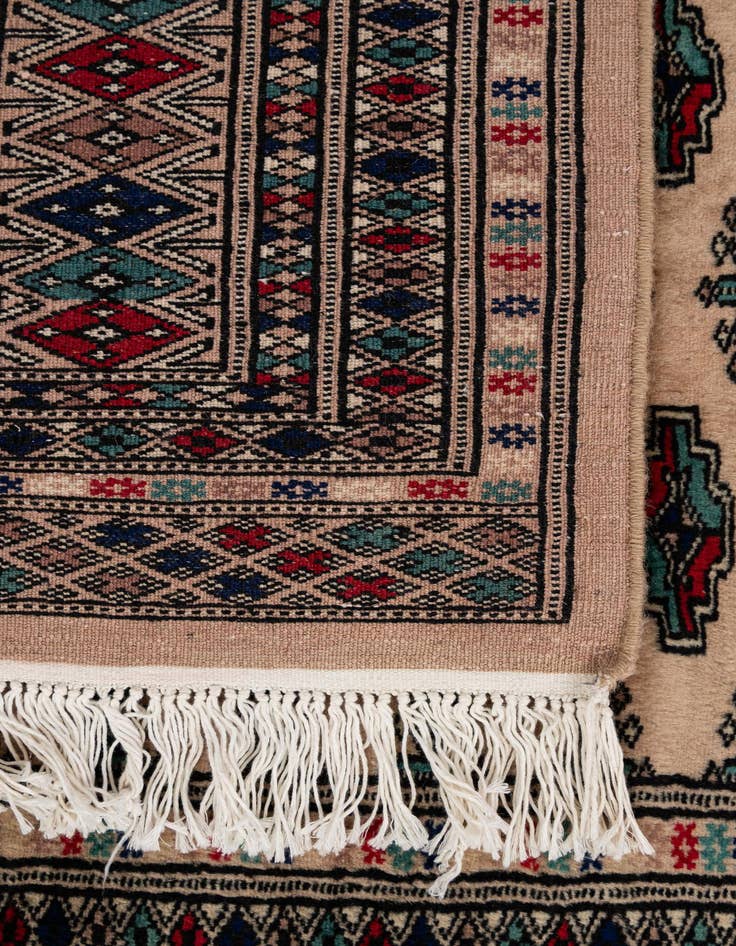 Detail image of  4' 4 x 6'  Hand Knotted Bokhara Oriental Wool Rug
