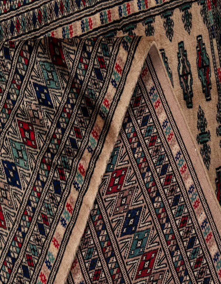 Detail image of  4' 4 x 6'  Hand Knotted Bokhara Oriental Wool Rug