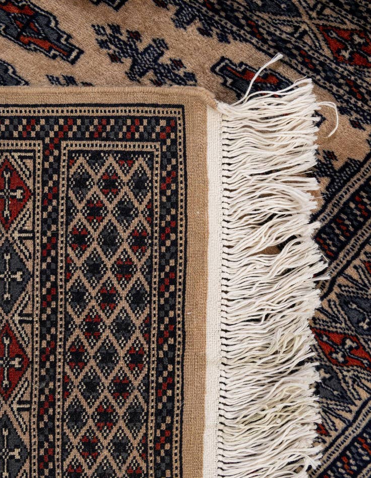 Detail image of  2' 1 x 3' 2  Hand Knotted Bokhara Oriental Wool Rug