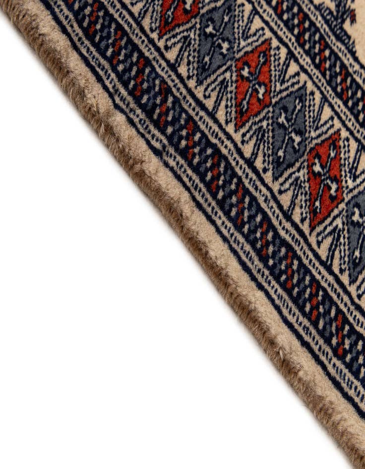 Detail image of  2' 1 x 3' 2  Hand Knotted Bokhara Oriental Wool Rug