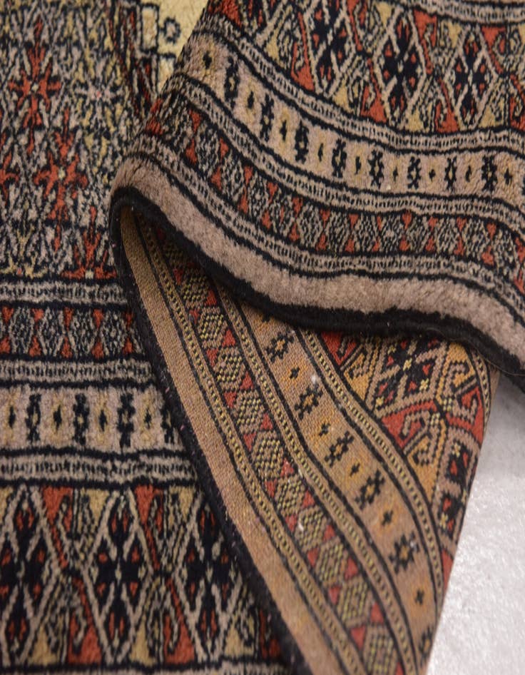 Detail image of  4' 3 x 6'  Hand Knotted Bokhara Oriental Wool Rug