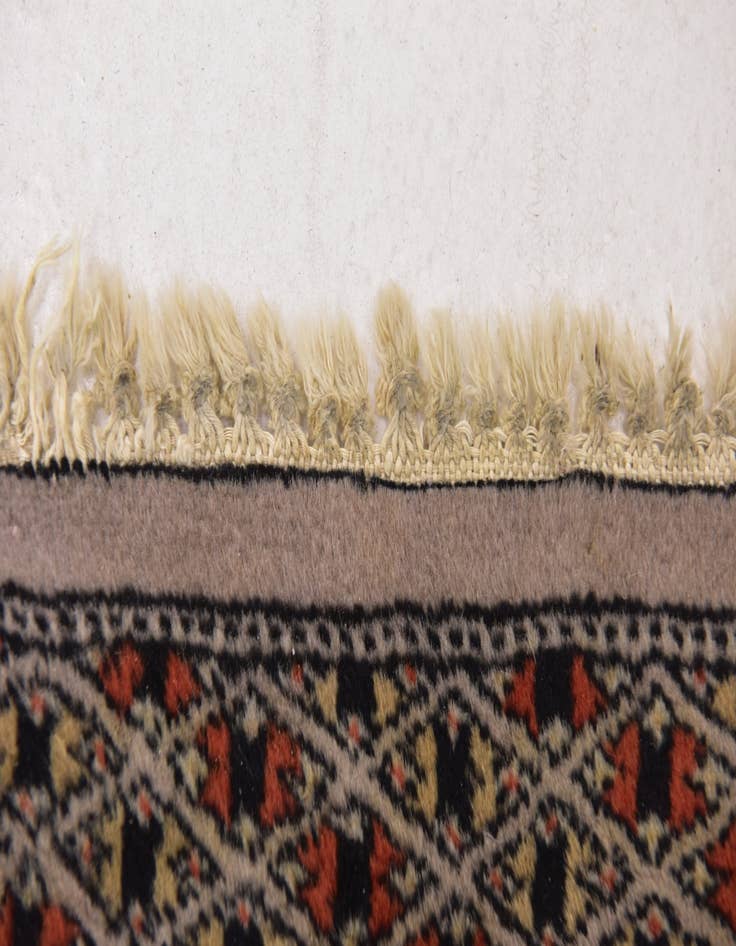 Detail image of  4' 3 x 6'  Hand Knotted Bokhara Oriental Wool Rug