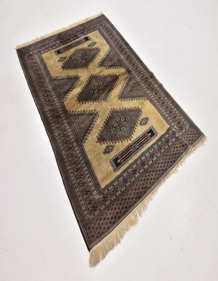 Detail image of  4' 3 x 6'  Hand Knotted Bokhara Oriental Wool Rug