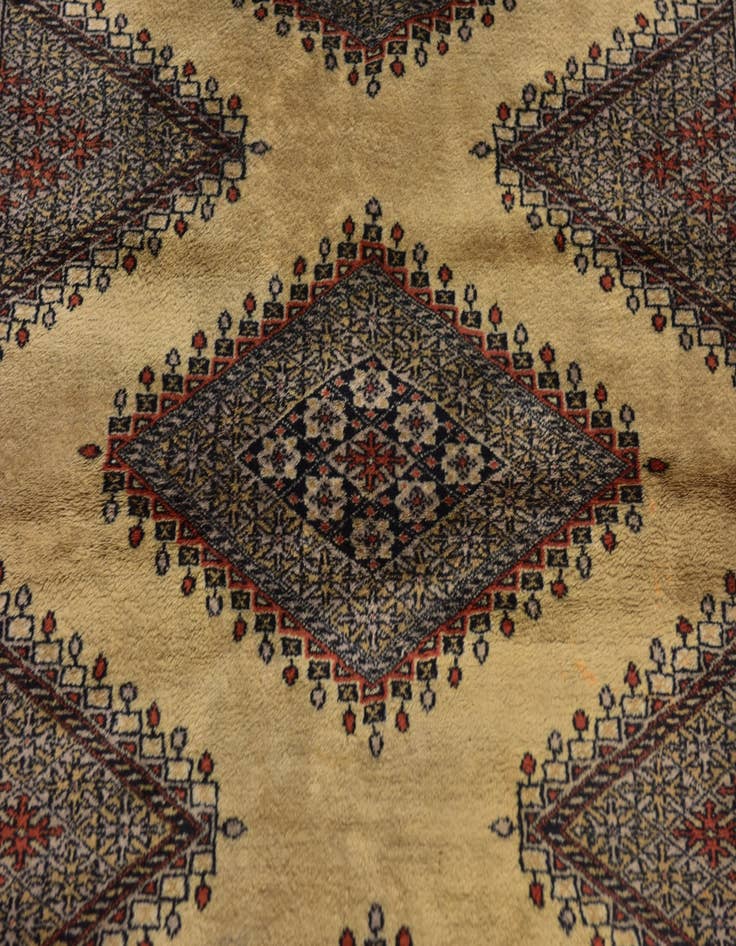 Detail image of  4' 3 x 6'  Hand Knotted Bokhara Oriental Wool Rug