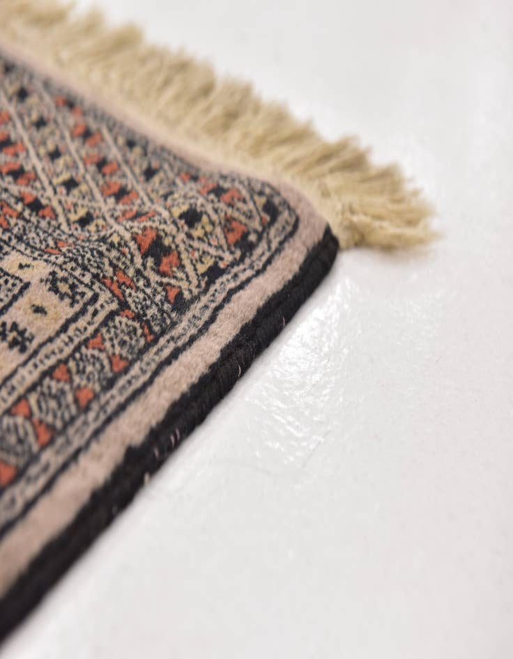 Detail image of  4' 3 x 6'  Hand Knotted Bokhara Oriental Wool Rug