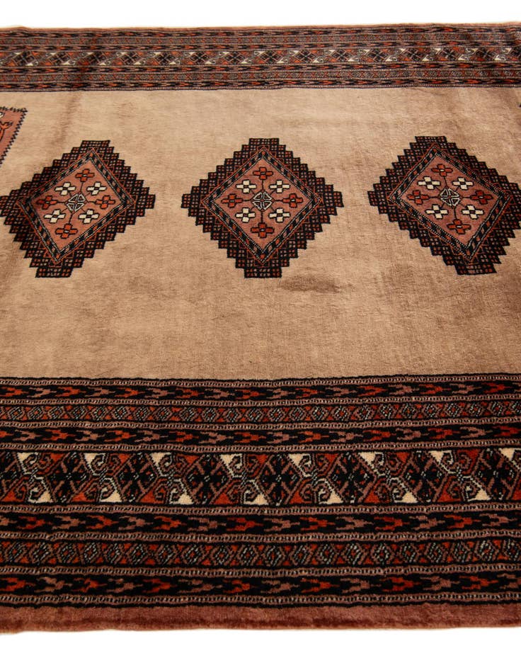 Detail image of  4' 6 x 5' 8  Hand Knotted Bokhara Wool Rug