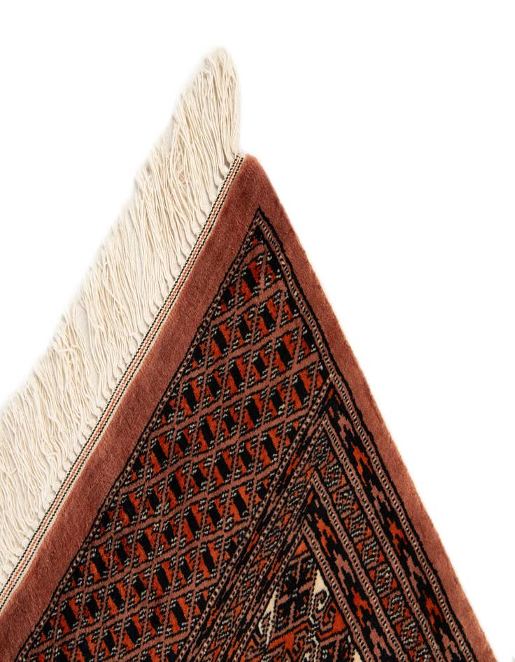 Detail image of  4' 6 x 5' 8  Hand Knotted Bokhara Wool Rug