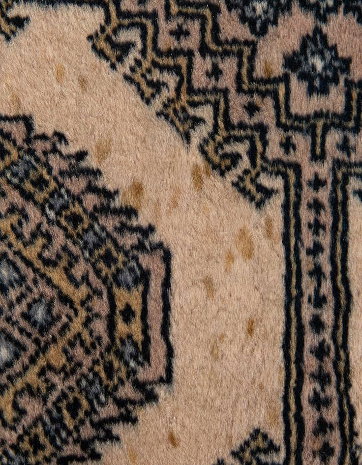 Detail image of  4' 3 x 6' 2  Hand Knotted Bokhara Oriental Wool Rug