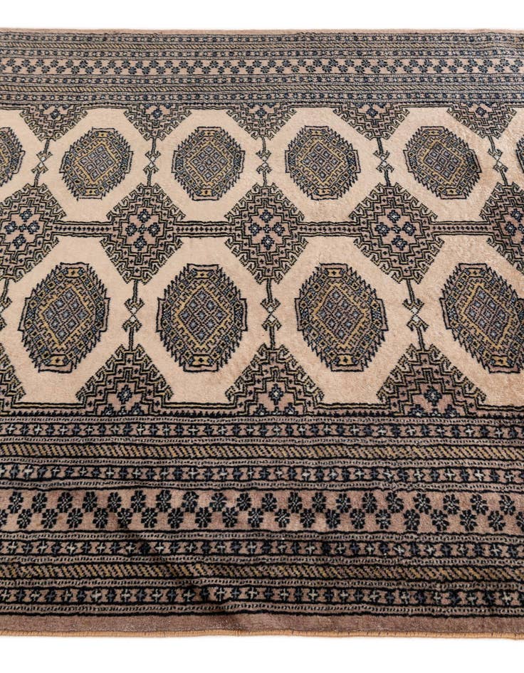 Detail image of  4' 3 x 6' 2  Hand Knotted Bokhara Oriental Wool Rug