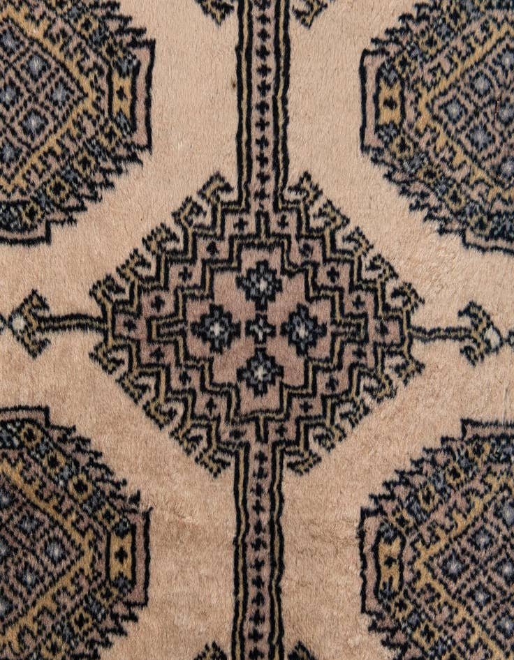 Detail image of  4' 3 x 6' 2  Hand Knotted Bokhara Oriental Wool Rug
