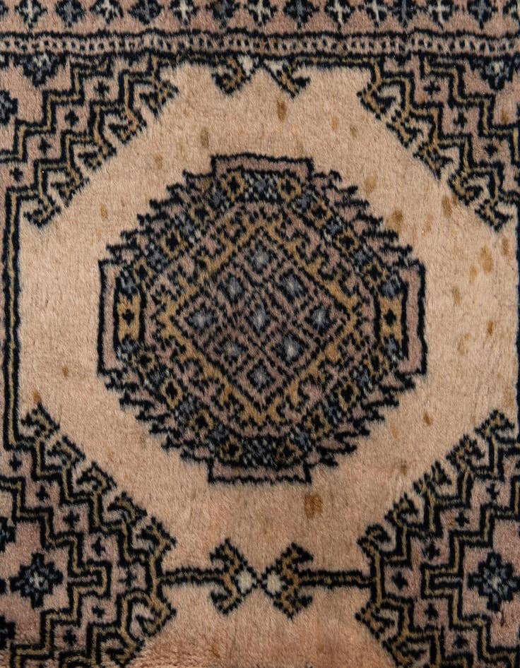Detail image of  4' 3 x 6' 2  Hand Knotted Bokhara Oriental Wool Rug