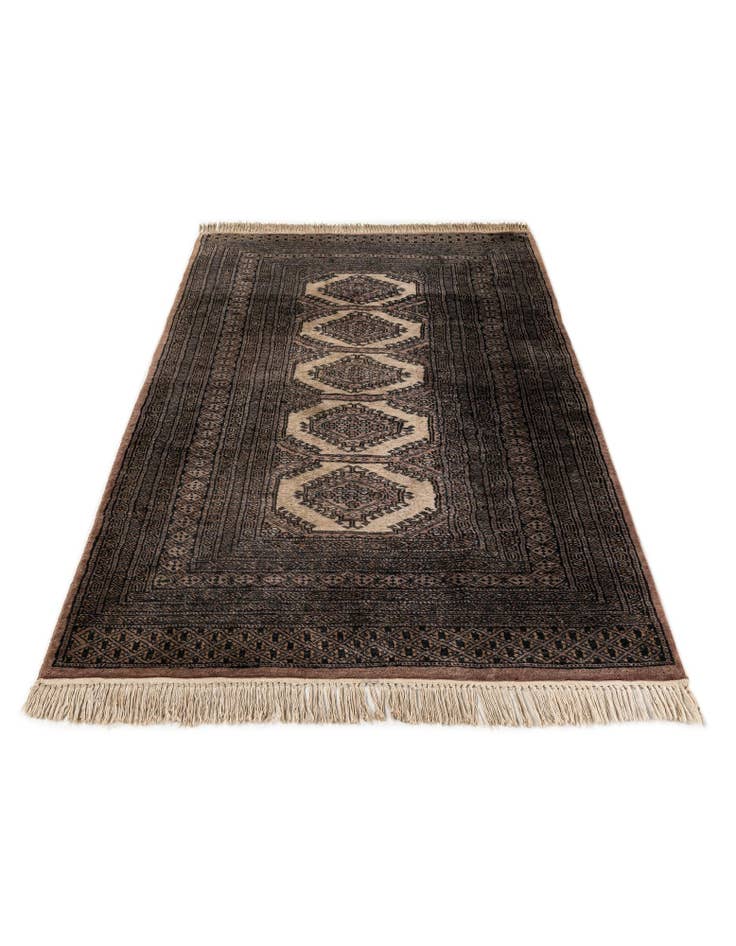 Detail image of  3' 3 x 5' 5  Hand Knotted Bokhara Oriental Wool Rug