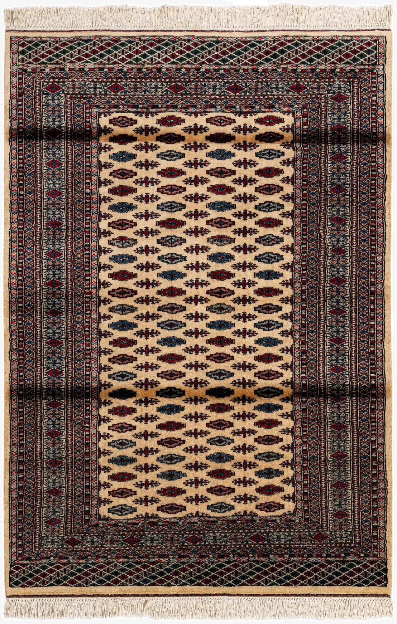  4' 1 x 6'  Hand Knotted Bokhara Oriental Wool Rug