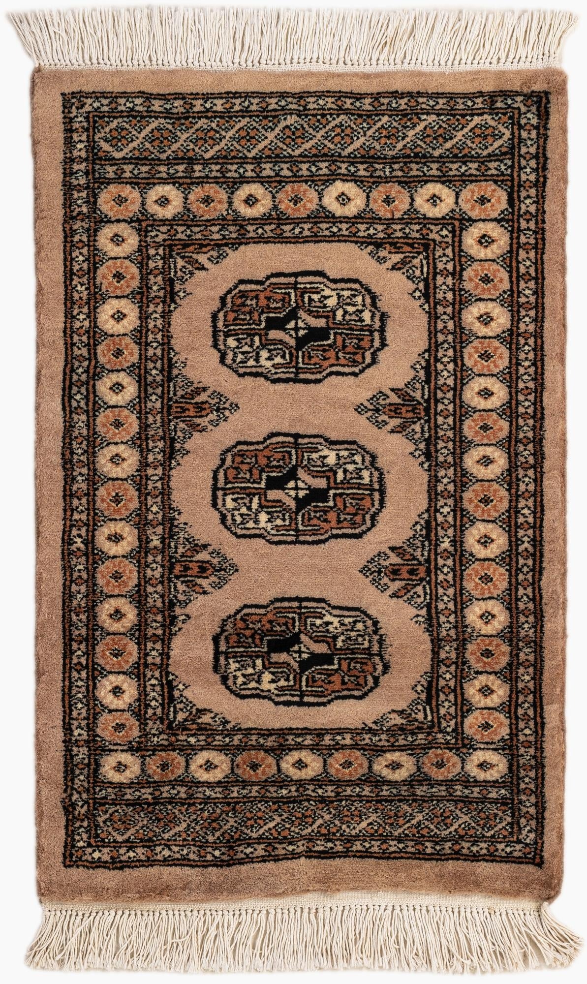  2' 1 x 3' 3  Hand Knotted Bokhara Oriental Wool Rug