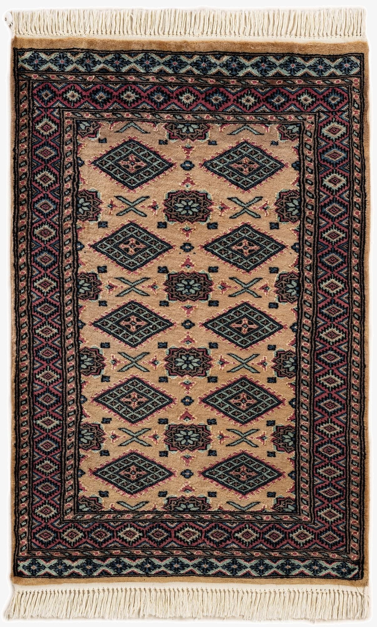  2' 8 x 3' 11  Hand Knotted Bokhara Oriental Rug