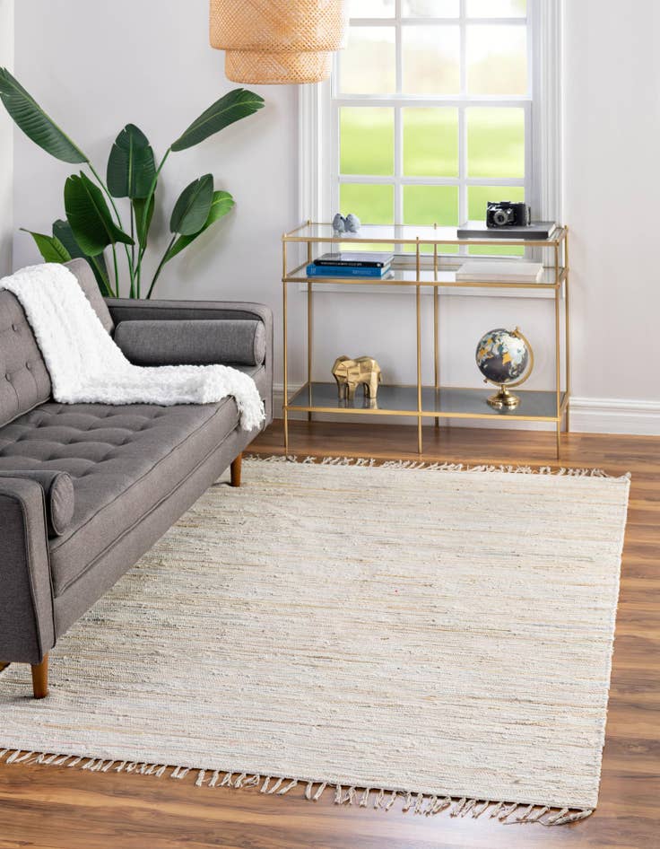 Detail image of  2' 2 x 3'  Hand Woven Chindi Cotton Rug