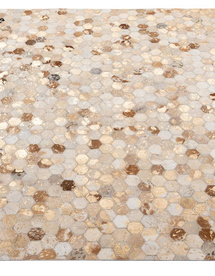 Detail image of  5' 1 x 7' 11 Cowhide - Patchwork Rug