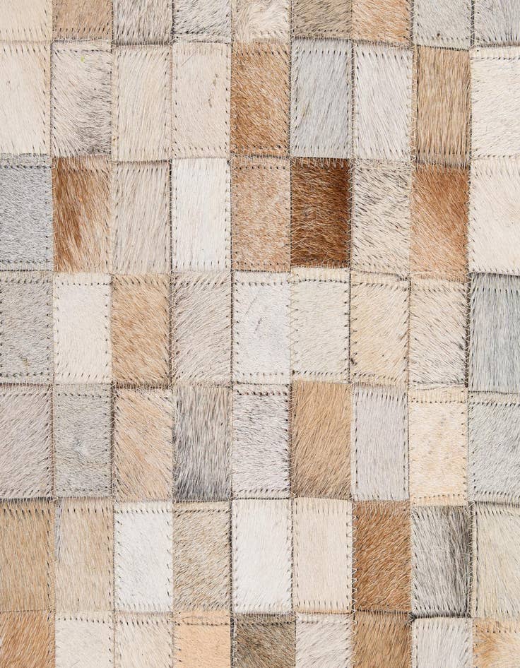 Detail image of  4' 11 x 8' 1 Cowhide - Patchwork Rug
