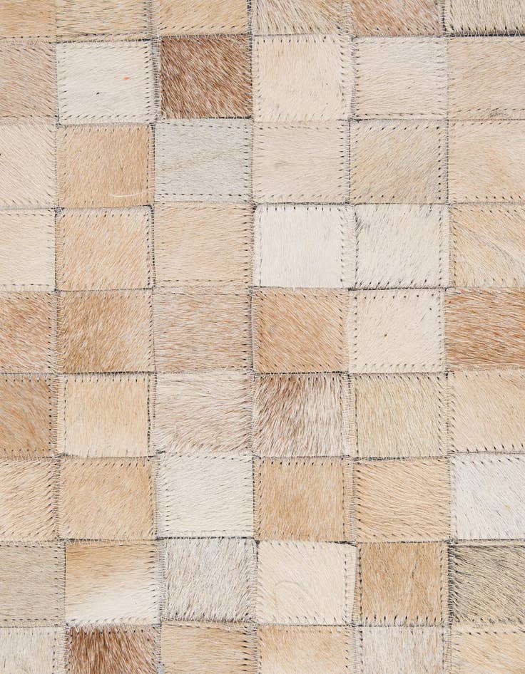 Detail image of  5' 2 x 8' 2 Cowhide - Patchwork Rug