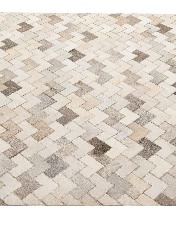 Detail image of  5' 2 x 7' 11 Cowhide - Patchwork Rug