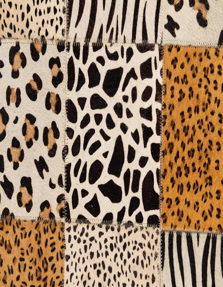 Detail image of  4' 1 x 5' 11 Cowhide - Patchwork Rug