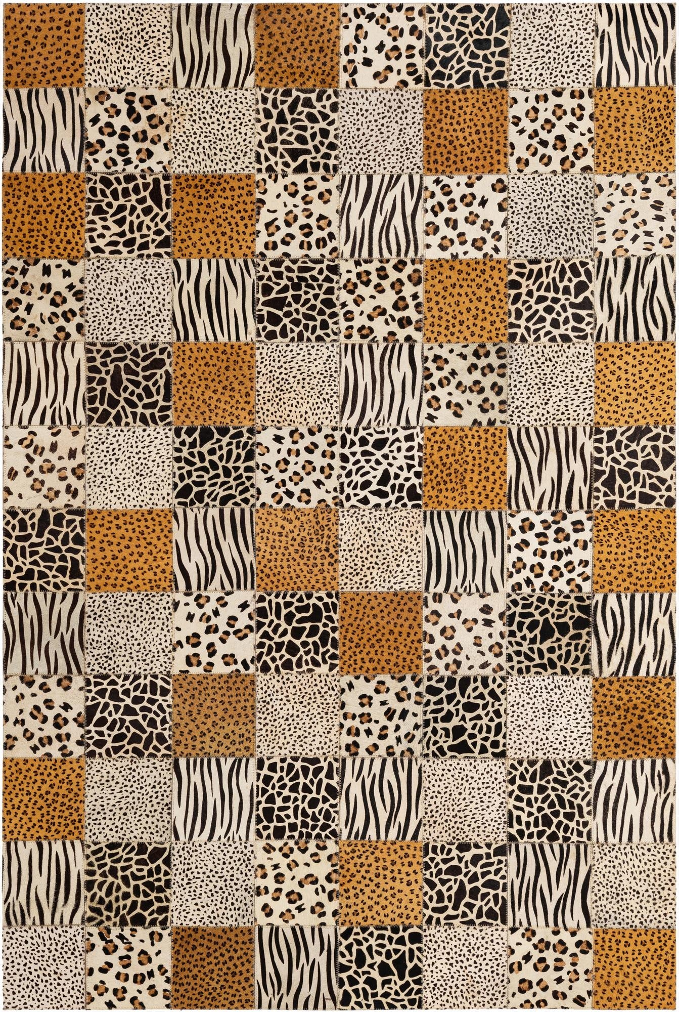  4' 1 x 5' 11 Cowhide - Patchwork Rug