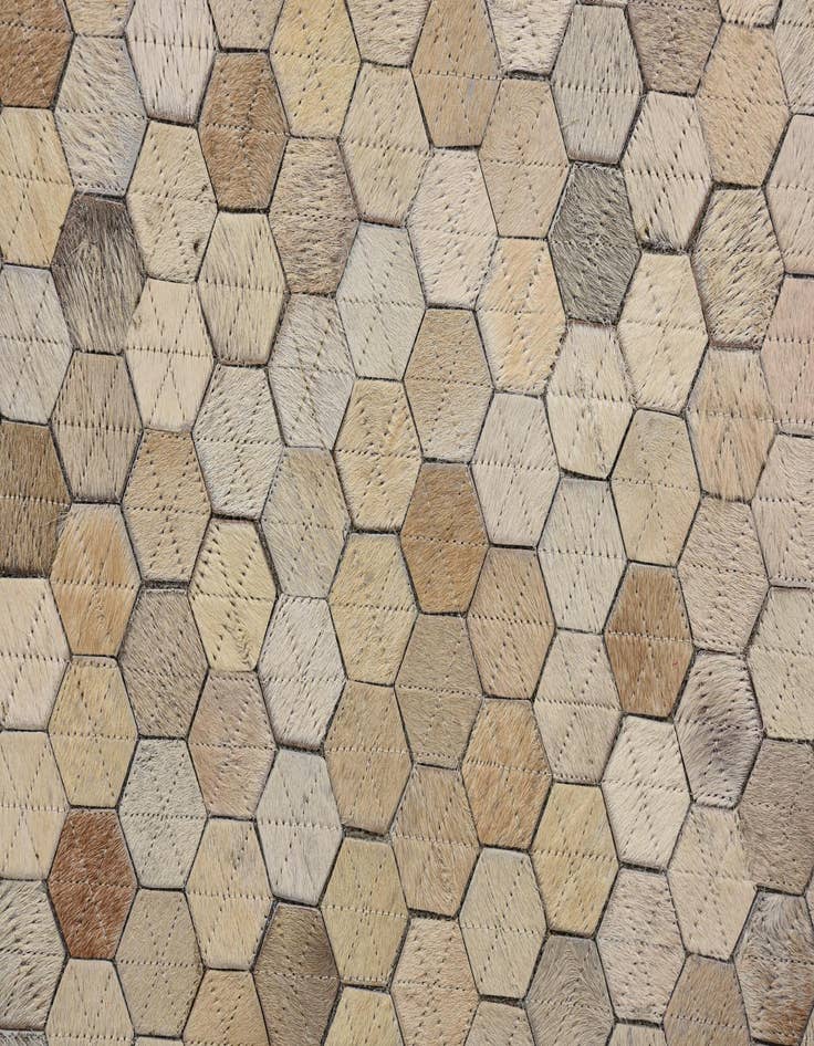 Detail image of  4' 10 x 6' 8 Cowhide Leather Rug