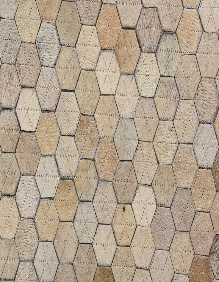 Detail image of  4' 10 x 6' 8 Cowhide Leather Rug