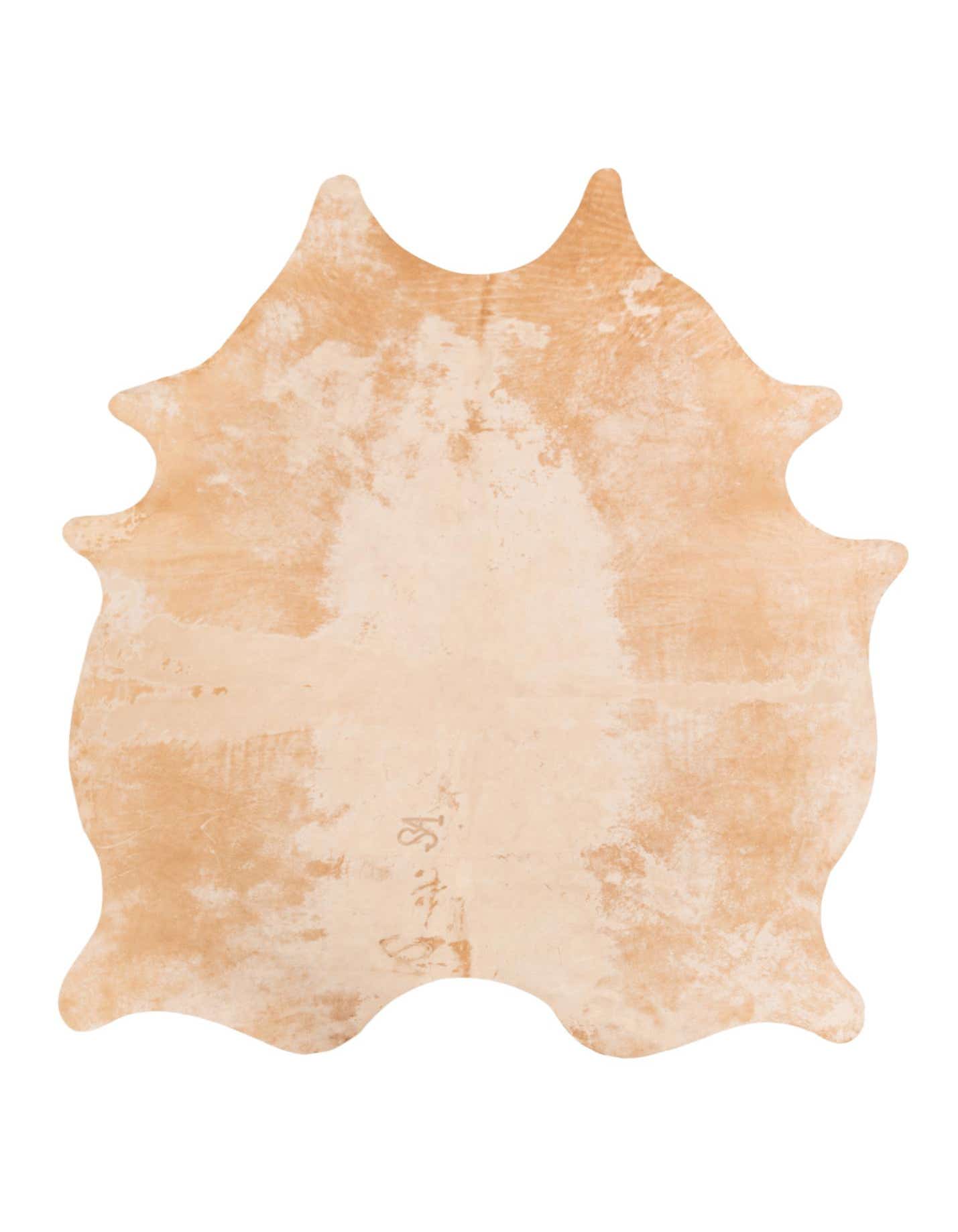 A 6x9 rectangular cowhide rug in varying shades of brown and tan, featuring a natural, irregular shape, suitable for a modern living room.