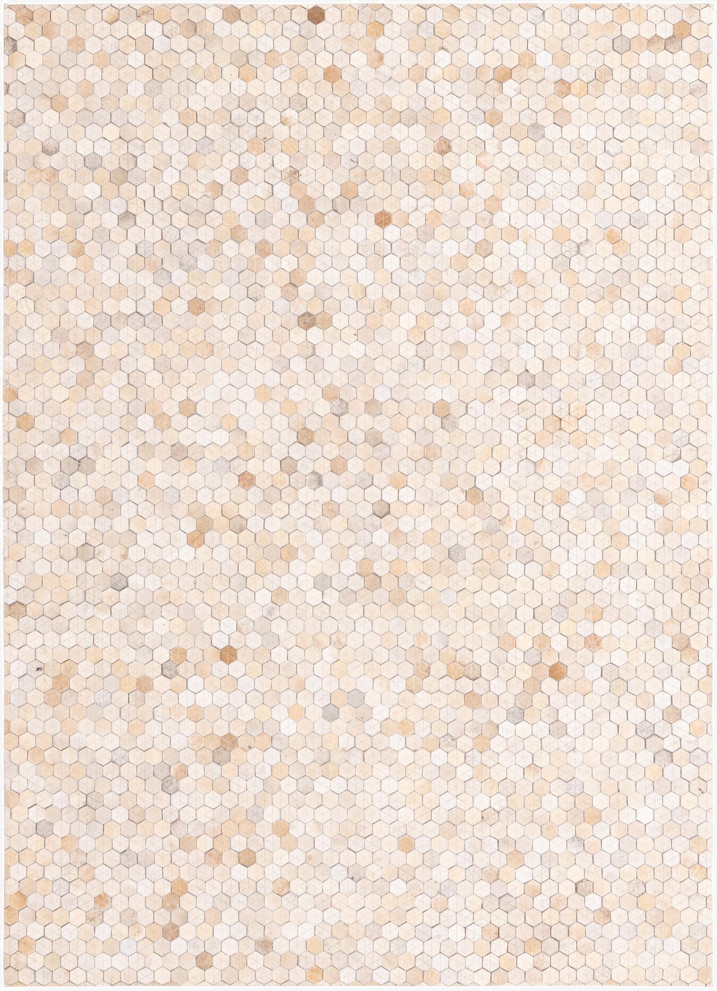  4' 10 x 6' 8 Cowhide Leather Rug