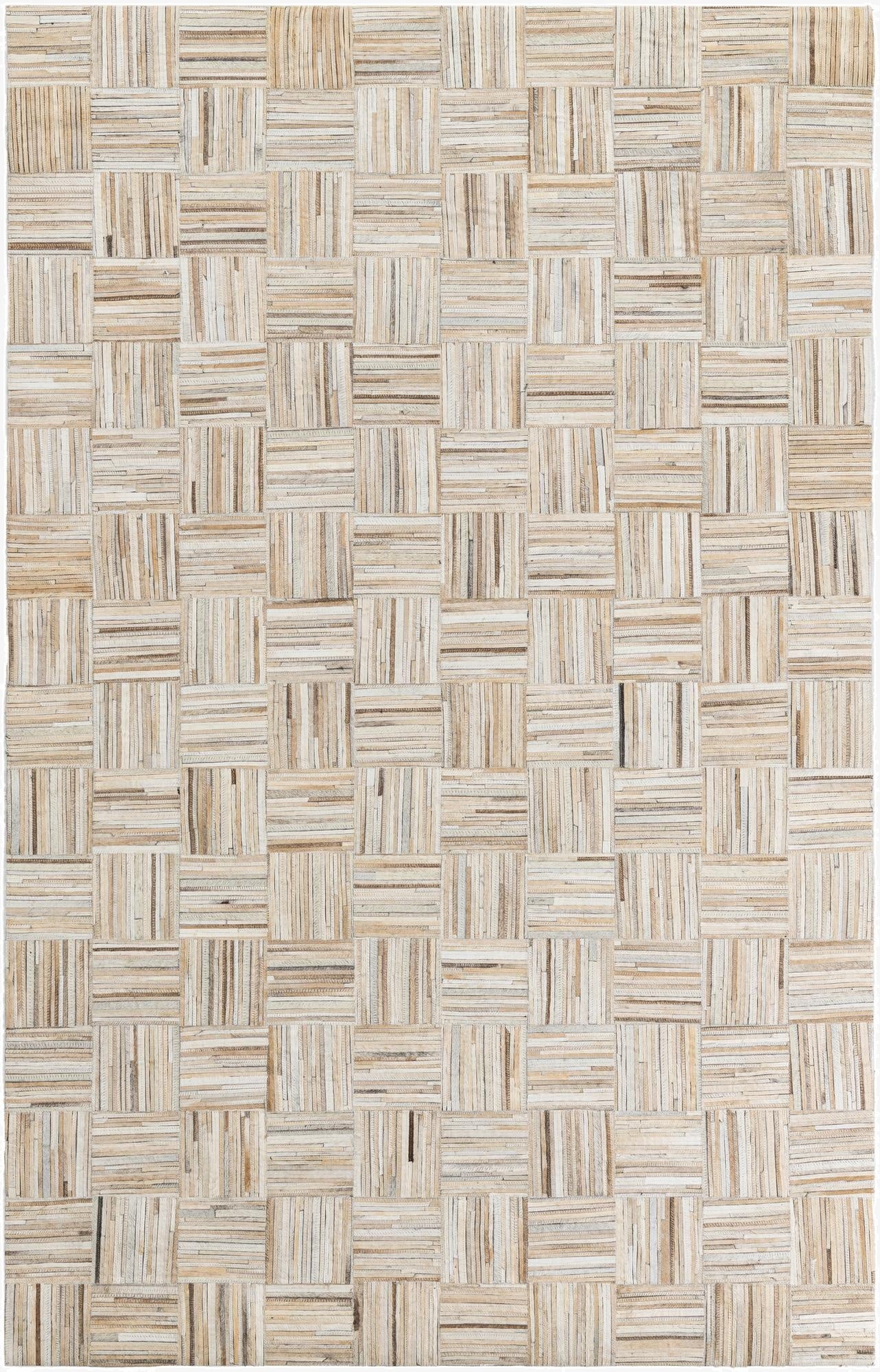  5' x 7' 8 Cowhide Leather Rug