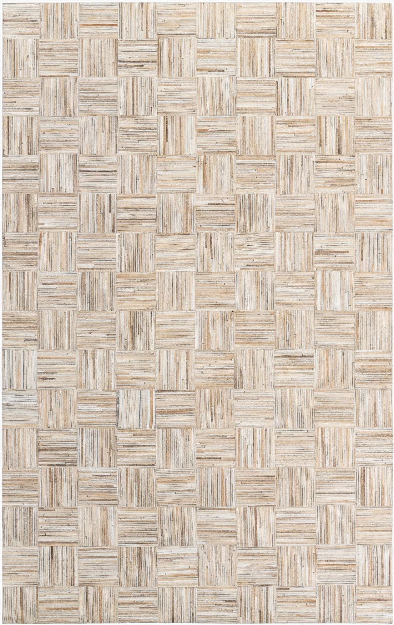  5' x 7' 10 Cowhide Leather Rug