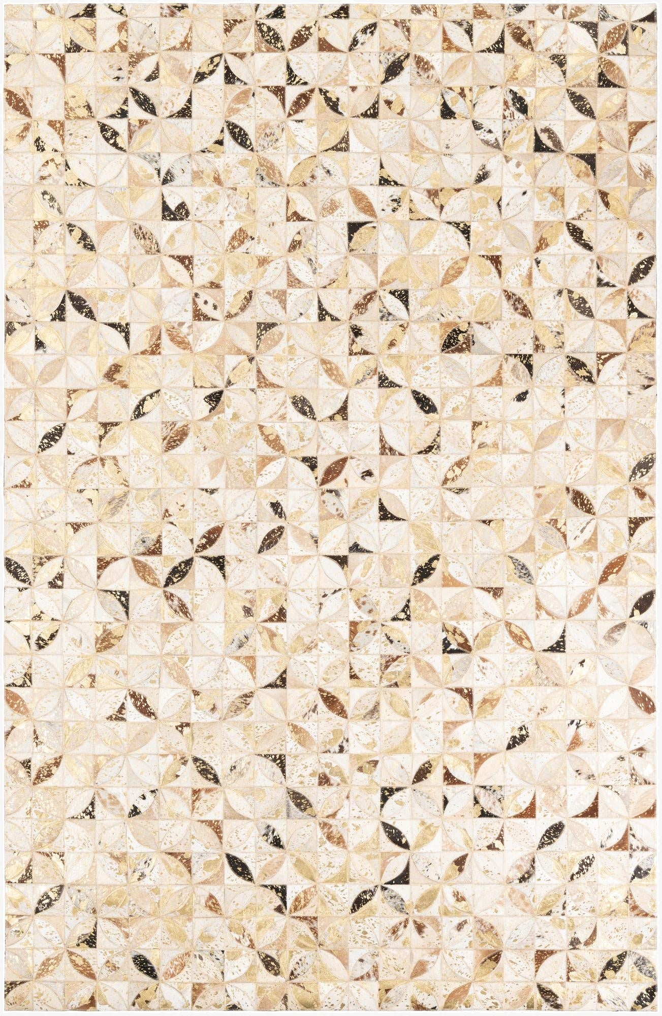  5' x 7' 9 Cowhide Leather Rug