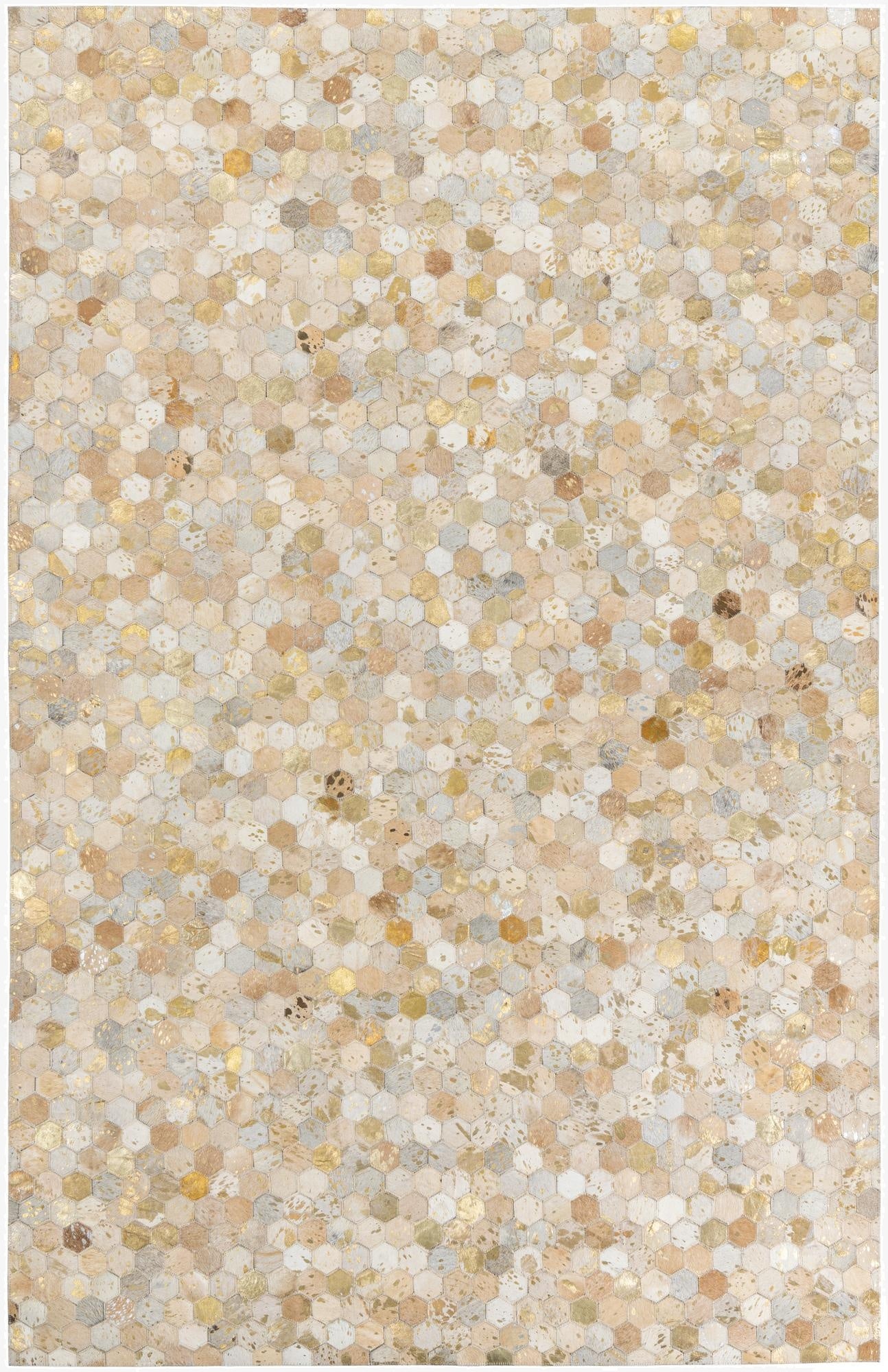  5' 2 x 8' Cowhide Leather Rug