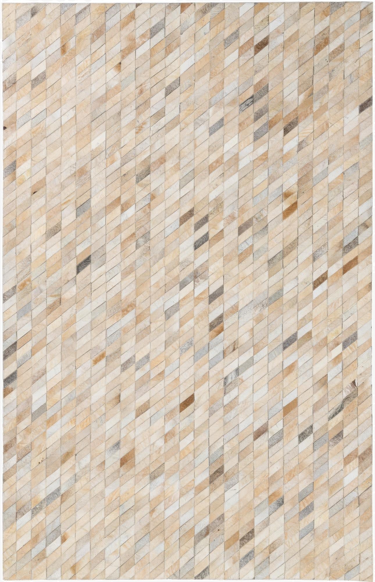  5' 2 x 8' Cowhide Leather Rug